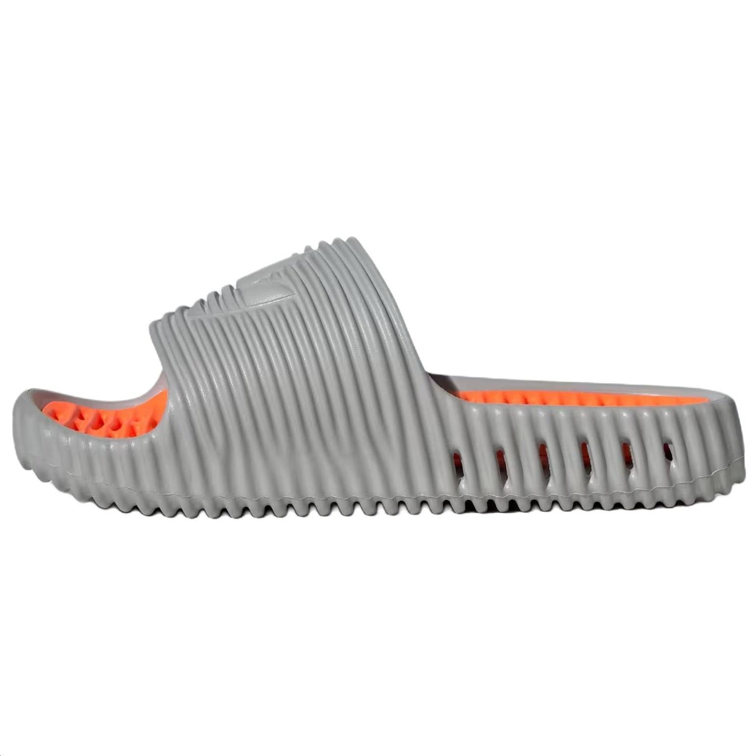 adidas Adilette 25 Slides Asia Sizing  Grey Solar Orange  Men s JH5518 EU 40.5
