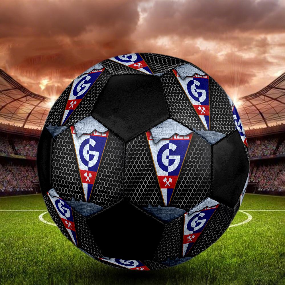 MĂRIME 5 Mingea de Fotbal Górnik Zabrze Colorată Pentru Toate Vârstele Cusută la Mașină PVC Gata de Competiție Durabilă cu Salt Ridicat