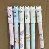 6Pcs Student Teacher Gift 0.5Mm Cute Cat Tail Erasable Gel Pen Set Blue Magic Refill School Office Kawaii Writing Stationery