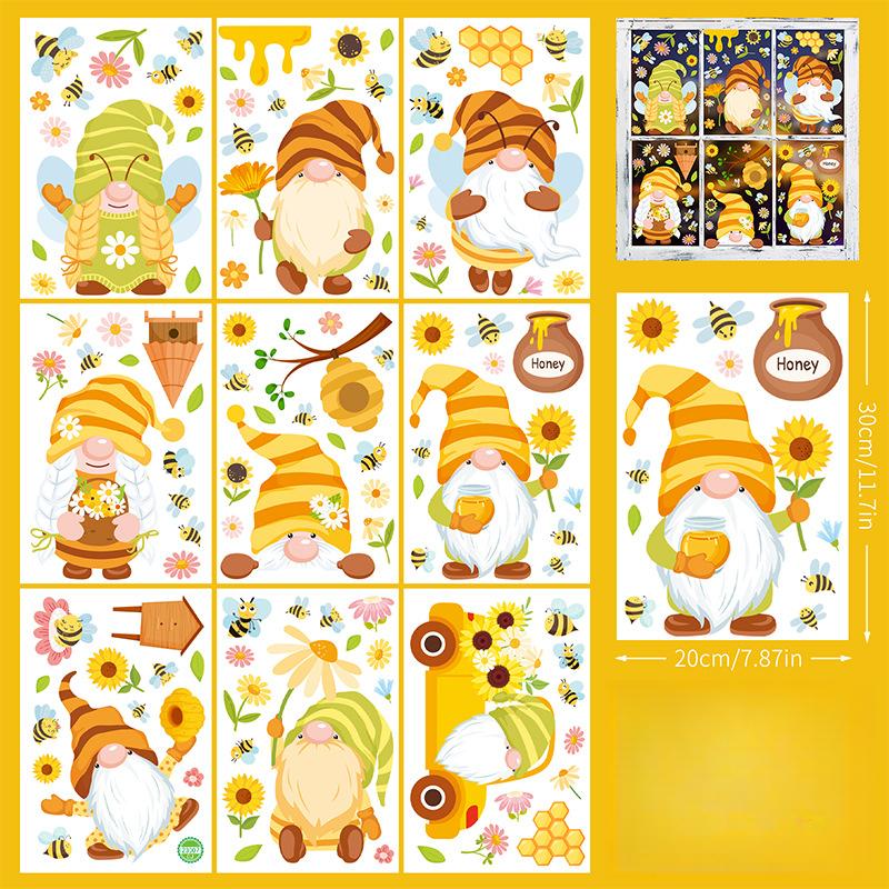 Spring Window Stickers Bee Holiday Window Stickers H0NEY Bee Holiday Glass Decorative Window Stickers