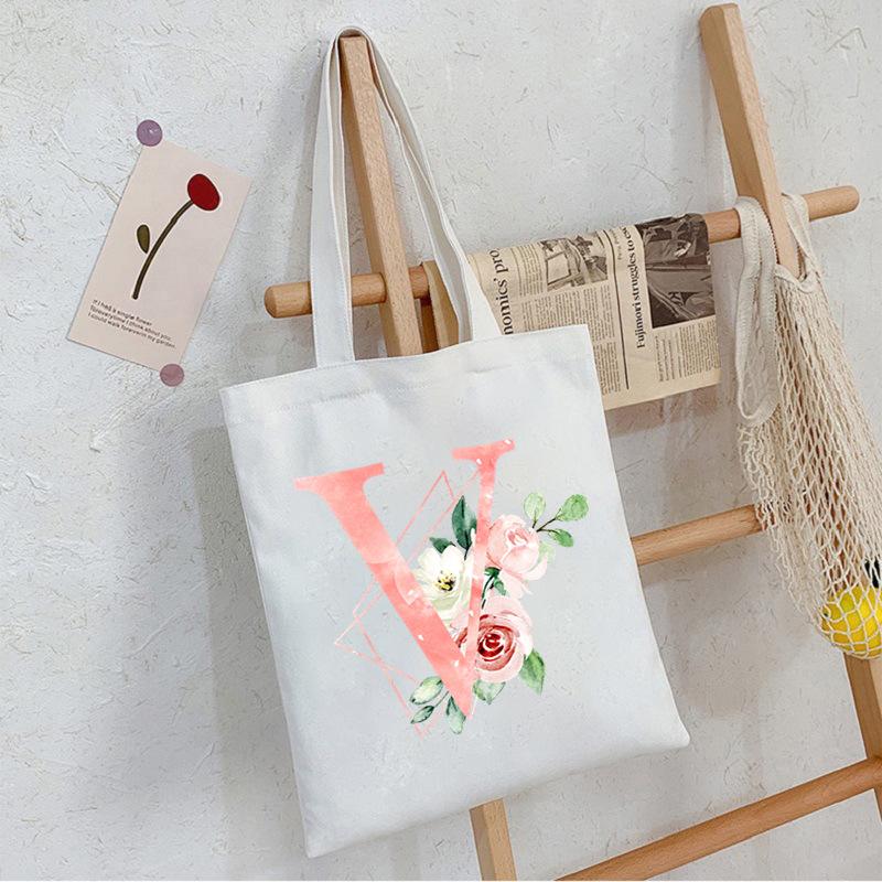 Alphabet Letter A-Z Printed Shoulder Bag Female Casual Student Crossbody Bag Large Capacity