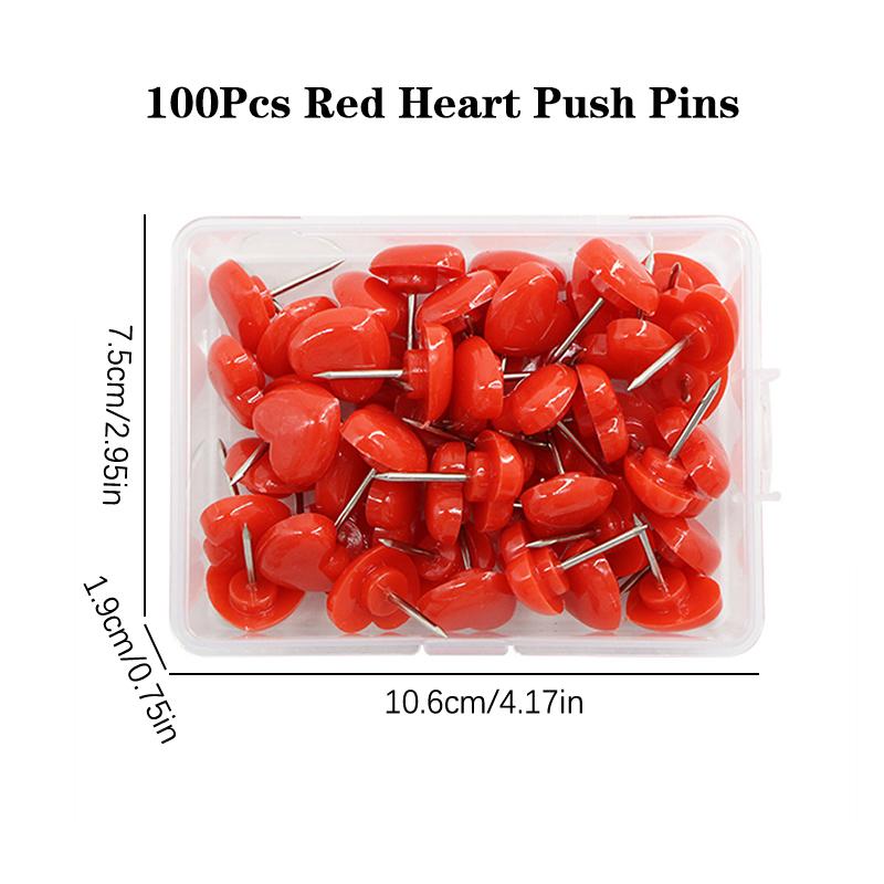Ins Love Heart Shape Push Pins Safety Colored Push Pin Cork Board Thumb Tack Wall Pins School Stationery Office Binding Supplies