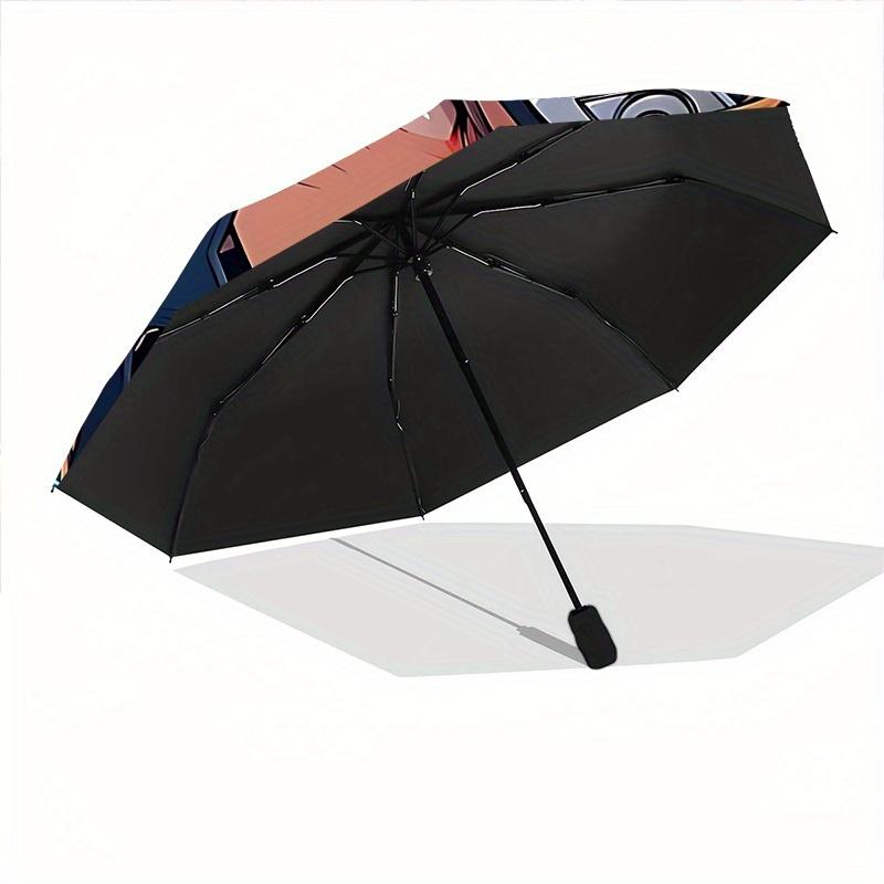 Naruto Uzumaki Automatic Folding Umbrella, Self-Opening/ Closing, Durable Windproof Travel Umbrella for Outdoor Adventures a0826019
