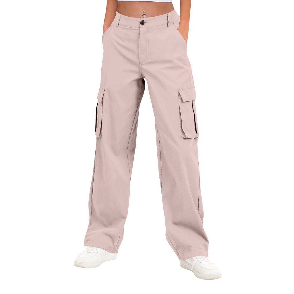 Cargo Pants For Women High Waisted Wide Leg Casual Pants Streetwear Trousers With  Pockets