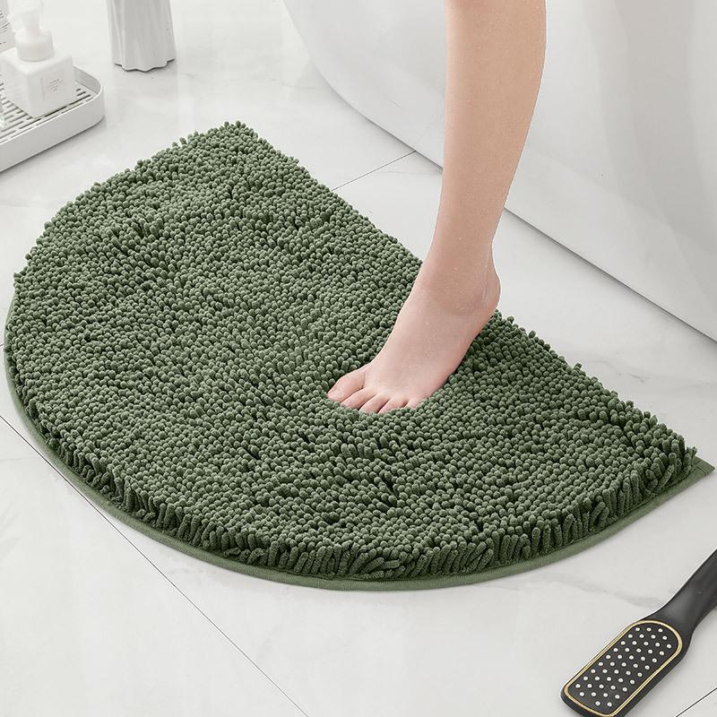 Bathroom Non-Slip Floor Mat Door Mat Absorbent Carpet Bathroom Door Mat Chenier Encrypted Semicircular Foot Mat