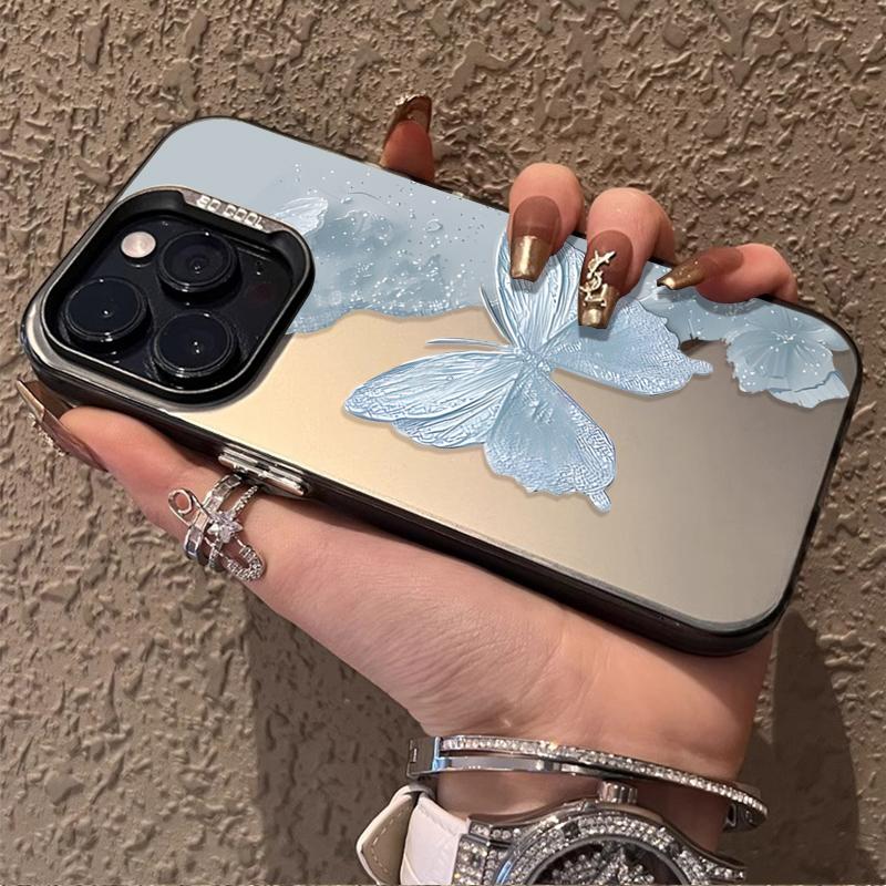Butterfly Pattern Case For IPhone 17 16 16E 14 13 12 Mini 11 15 Pro Max X XR XS 13Pro 17 Air Anti-drop Airbag Cover Funda