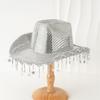 Reflective Star Cowboy Hats Disco Bride Hat Panama Hat for Bachelorette Party Cowboy Hats for Club Stage Live Shows