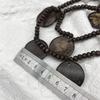 Retro Natural Double-Layer Wooden Round Pendant Necklace