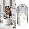 Makeup Brush Holder with Lid Clear Dustproof 360 Degree Rotating Makeup Brush Holder   for Vanity Desktop Bathroom Countertop