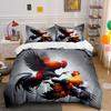 Vibrant Rooster Trio For Decor Exquisite Three-Piece Bedding Set Gift For Kids And Adults