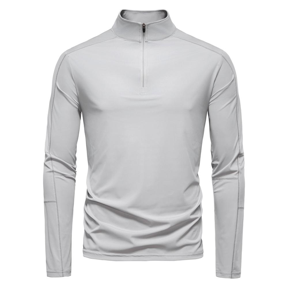 STORN Herr UPF100+ Solskydd Långärmad Skjorta Enfärgad Dragkedja Utomhusskjortor Ståkrage Snabbtorkande T-shirts