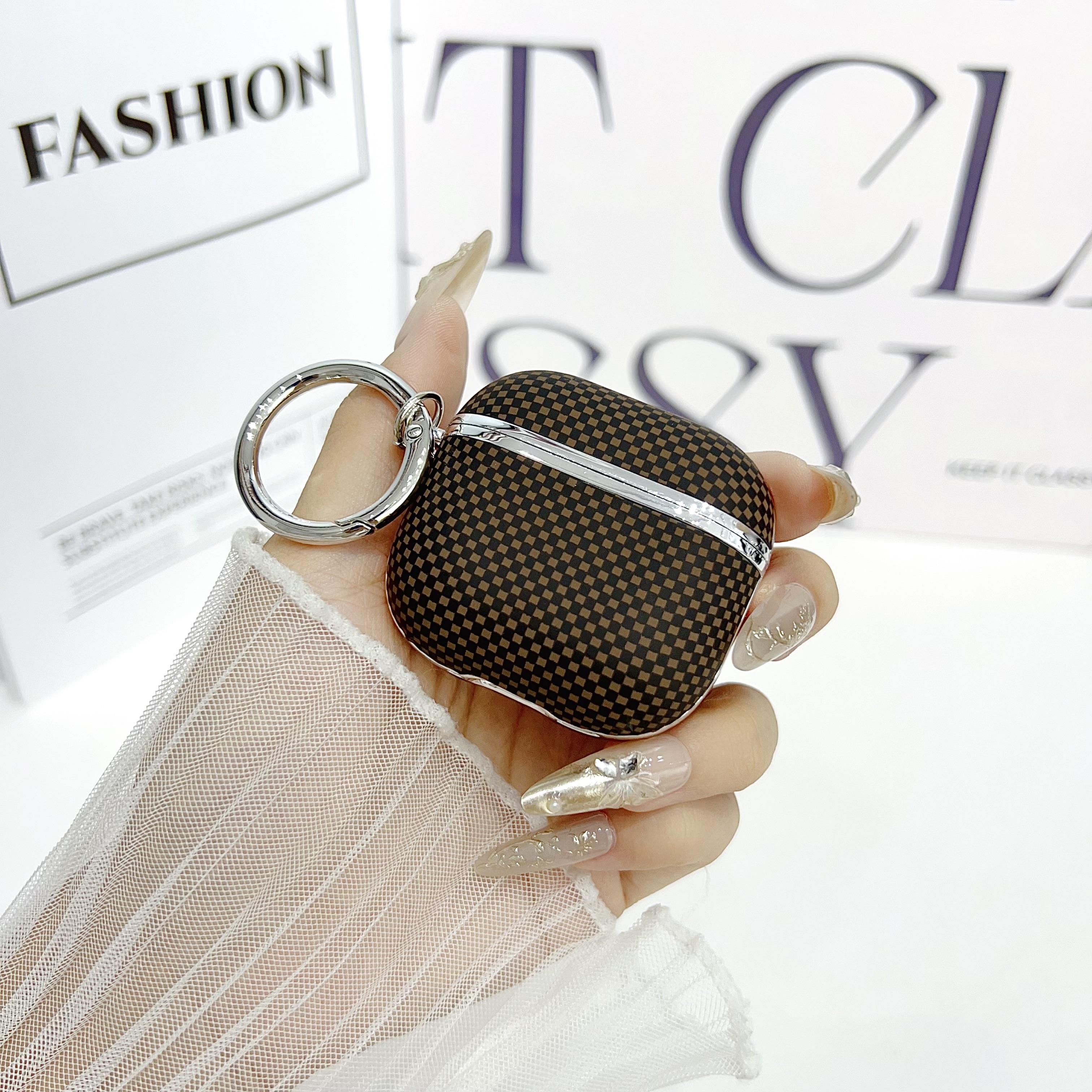 

Luxury Carbon Fiber Leather Pattern Earphone Accessories For Airpods 1 2 3 4 Protective Cover Suitable For Airpods Pro/Pro2/Pro3 For Airpods Pro кавовий