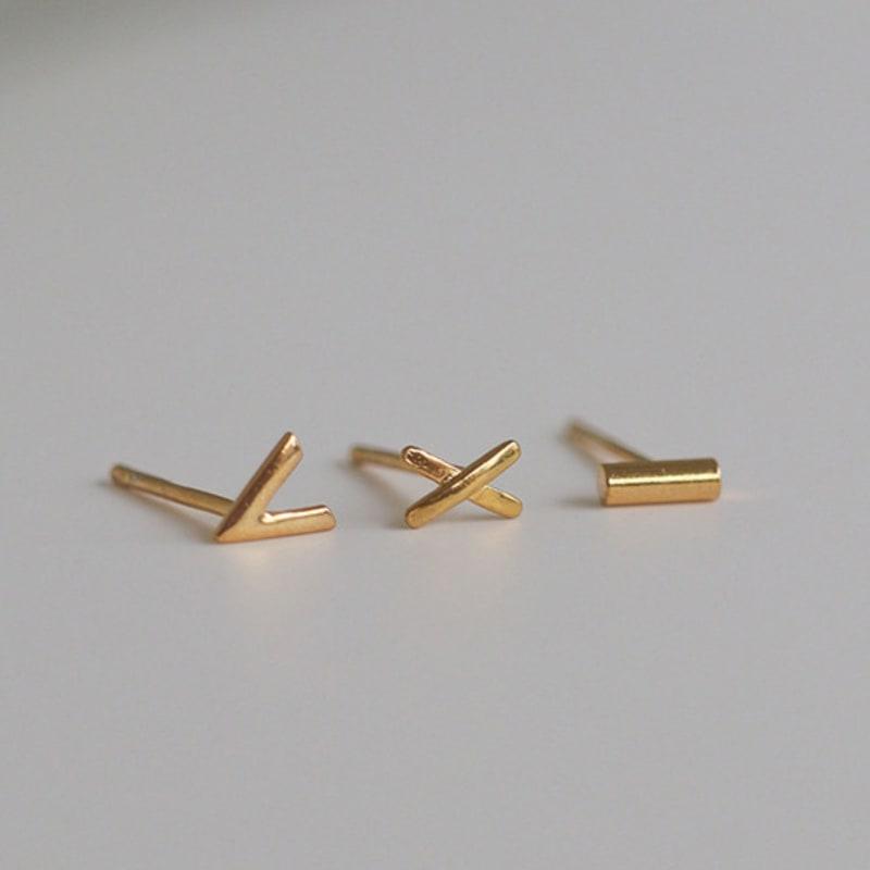 

modernlike 14k gold-filled silver alphabet stick 3P set Yellow Gold