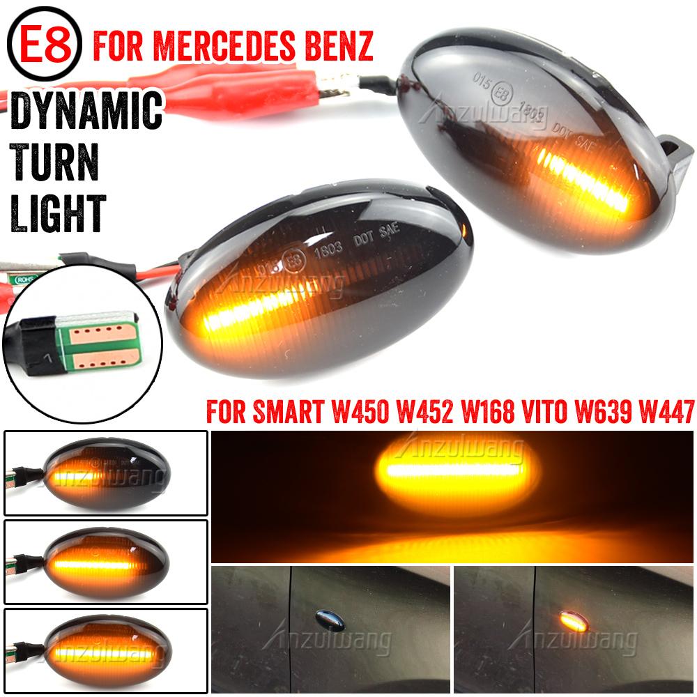 LED-Blinker-Repeater-Lampe, dynamisches Seitenmarkierungslicht für Smart W450 W452 Mercedes Benz A-Klasse W168 Vito W639 W447 Citan