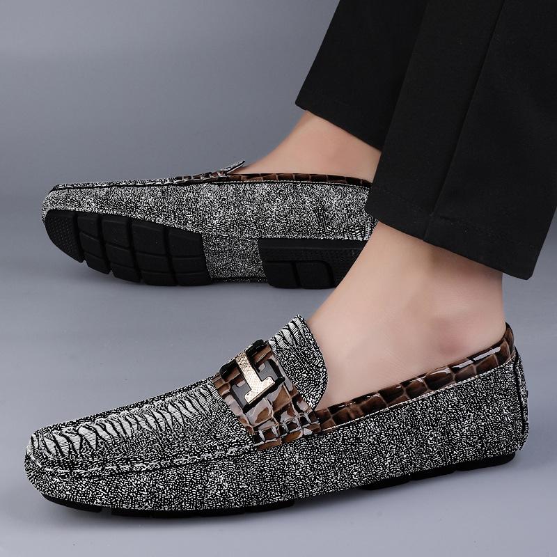 5856 Men'S Doudou Shoes, One-Pedal Flat-Soled Leather Shoes, Spring And Summer Low-Top Feet, Genuine Leather Cowhide Surface Single Shoes