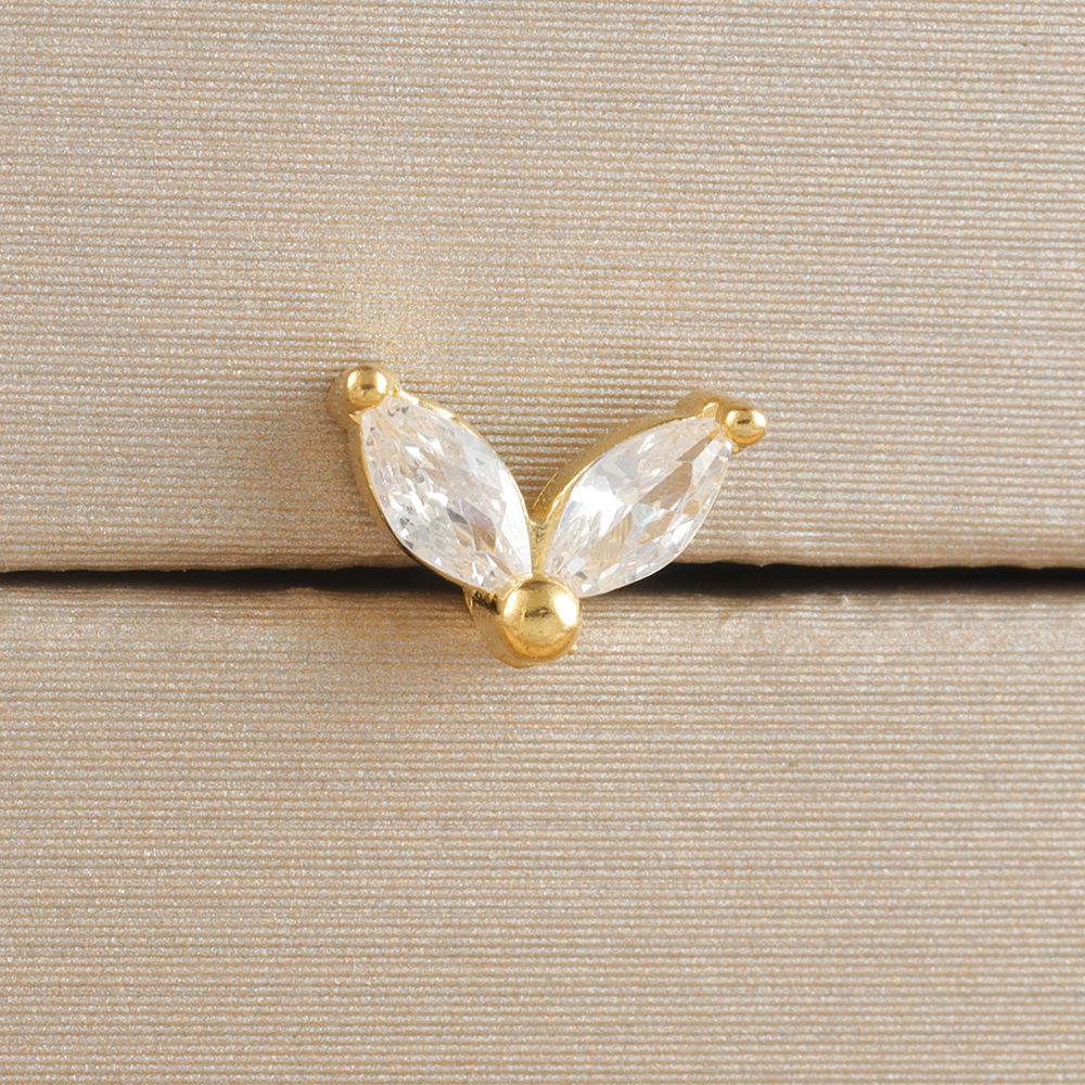 Pearl Flower Bee Zircon Earrings with Stainless Steel Needle