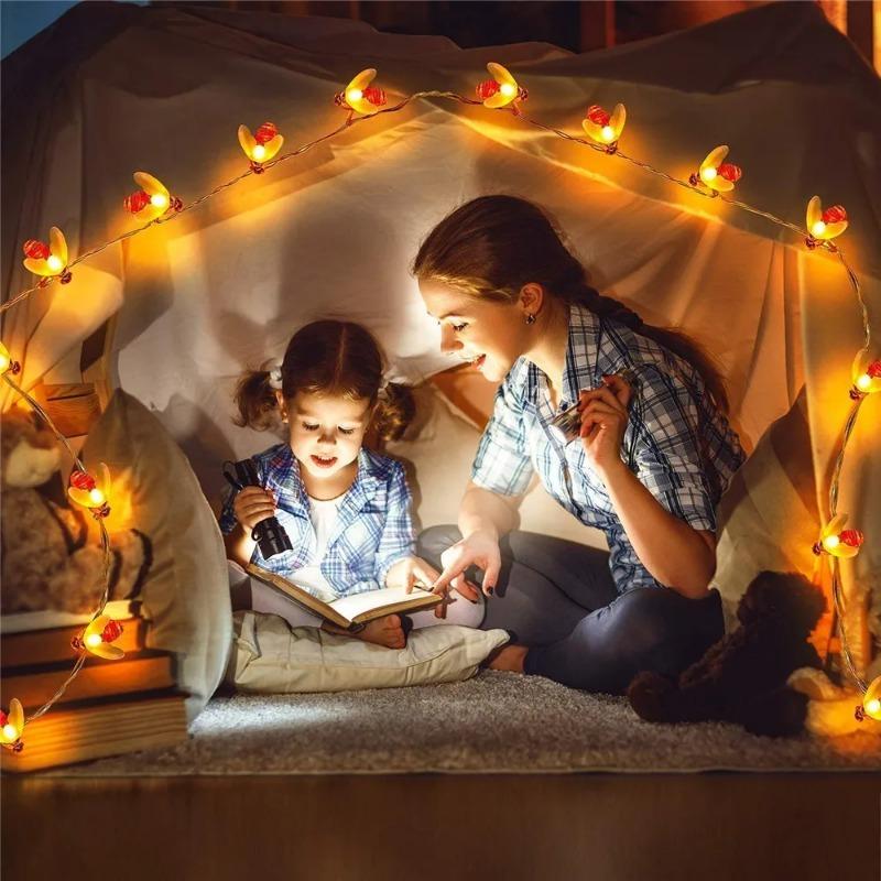 2026 Bees String Lights 10/20/40/80 LED Lights Mini Vintage Christmas Halloween Decorative String Lights Patio Garden Home