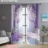 Set Of 2 Curtains Roller Blinds Print Light Purple White Peonies Polyester Without Rod Insulation Room Curtain Thermal