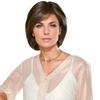 European and American Style Women’s Short Straight Wig Natural Look Side-Parted Fluffy Brown Wig with Bangs