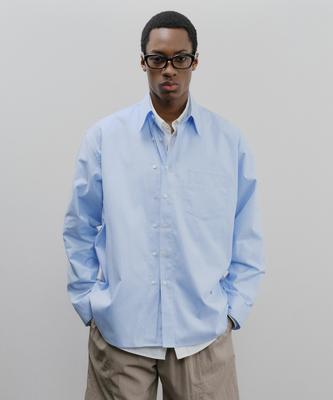IEY Double Button Wide Shirts Blue