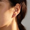 European S925 Sterling Silver Geometric Rhombus Diamond Stud Earrings in Light Gold