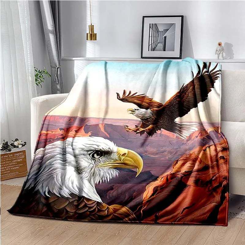 Eagle Printed Blanket Household Sheet Sofa Cover Living Room Office Lunch Break Blanket Soft Casual Washable Thermal Blanket