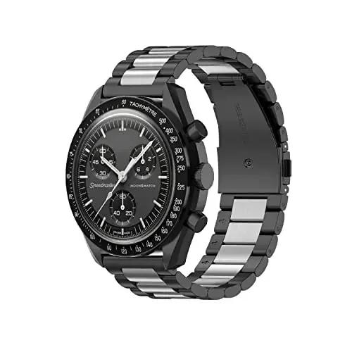 

Ремінець з нержавіючої сталі для спільної колекції Omega x Swatch MoonSwatch 20 мм Металева складана застібка Браслет на зап ястя Аксесуари для годинників Сріблястий 20mm