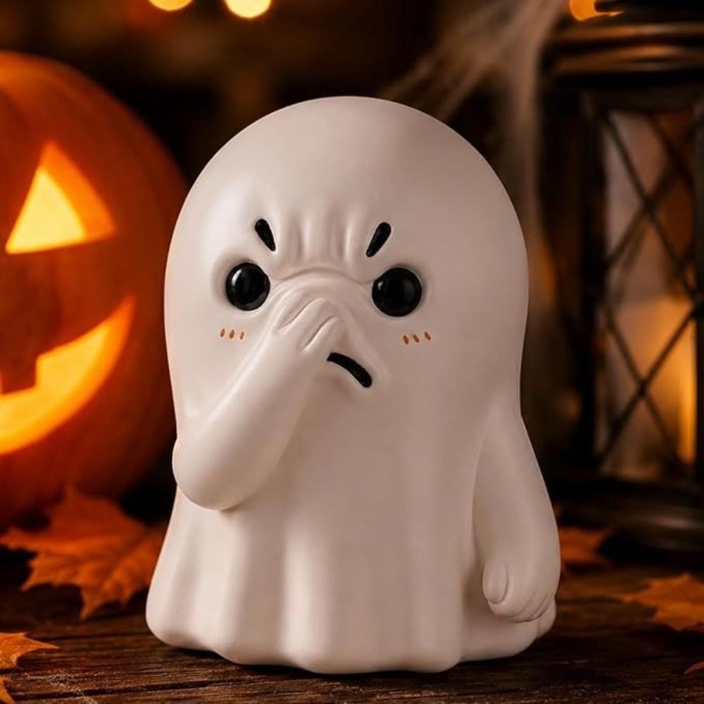 Cute Holding Nose Ghost Figurine Resin Ornaments Ghost Statue  Party Atmosphere Decoration
