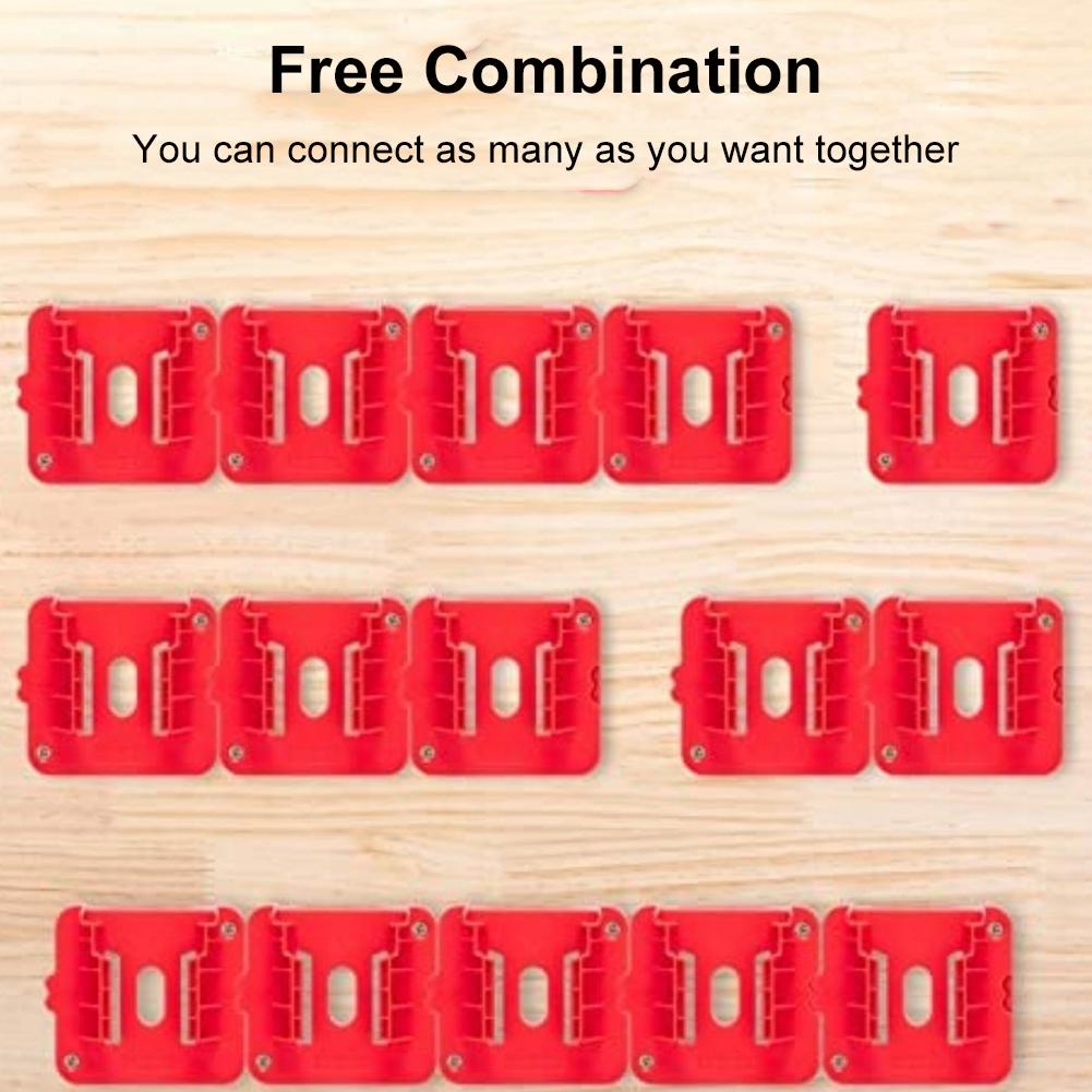 5pcs Battery Holder Battery Dock Mount for Milwaukee M18 18V Battery Storage Wall Mount Battery Base for Work Van Shelf Toolbox