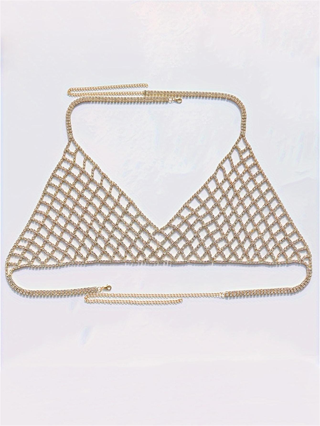 European And American Jewelry Sexy Summer Gold And Silver Mesh Chain Chest Body Chain Body Chain Female Bc122 золотой