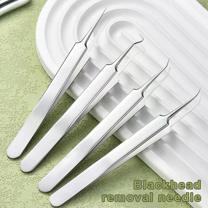 BlackHead Remover Tool Black Head Acne Blemish Pimple Extractor Acne Needles Tweezer Pore Cleaner Face Cleansing Tools Skin Care