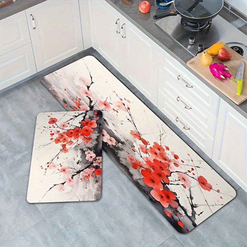 1 ks Podlahová rohož se vzorem čínského inkoustu Moderní kuchyňský polyesterový koberec Protiskluzový Barevný Vnitřní koberec, Pro domácí Koupelnu Ložnici Obývací pokoj Dekor