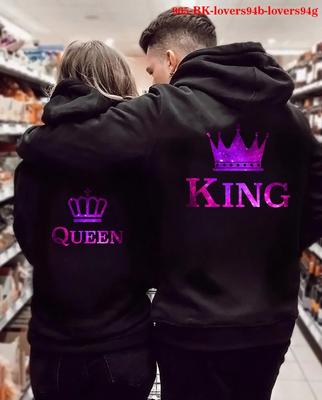 Nieuwe Dames Heren Hoodies Koning Koningin Bedrukte Sweater Liefhebbers Koppels Hoodie Mode Hooded Sweater Matchende Casual Pullovers