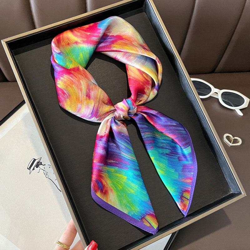 Square Scarf 100% Natural Silk  Women Hairband Foulard High Quality Bandana Scarfves Female Neckerchief Headkerchief Shawl Wrap