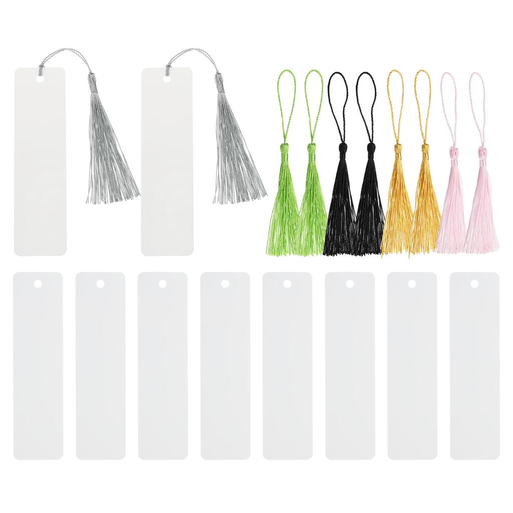 10/100Pcs Blank Sublimation Metal Bookmark Rectangle Book Marks Page Markers Mini Handmade Bookmark Tassels for Book Lover Gifts