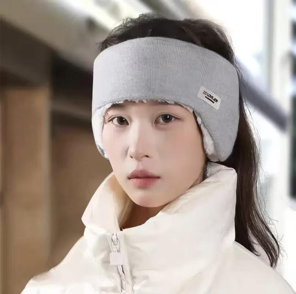 Winter Earmuffs Headwear Anti-cold Warm Thickened Fleece Ear Protection Head Cover Windproof Thermal Knitted Running Headband