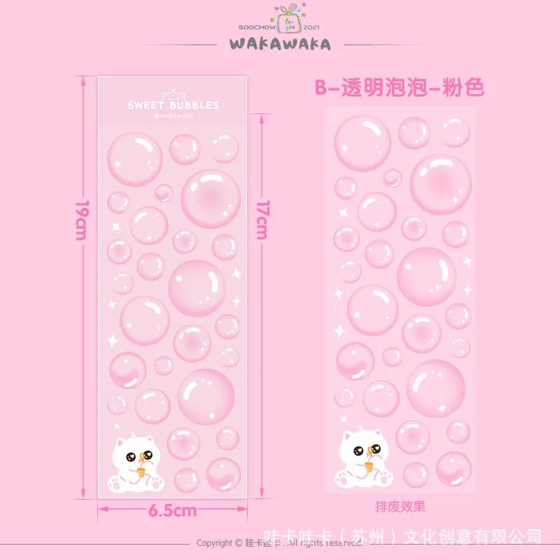 Stars Decal Stickers Scrapbooking Stationery Hearts Stickers PET Bubble Deco Sticker DIY Journal Planner
