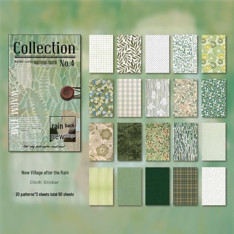 Retro Floral Cloth Pattern Paper for DIY Decoration and Collage