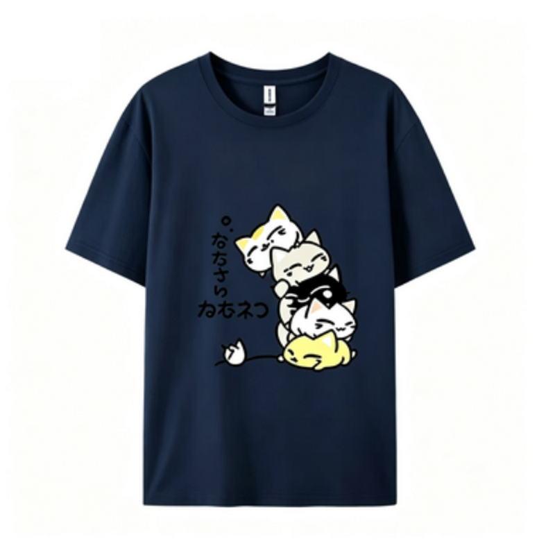 New summer style Korean version pure cotton shortsleeved top Unisex loose fit cartoon design versatile suitable for both Unisex wome