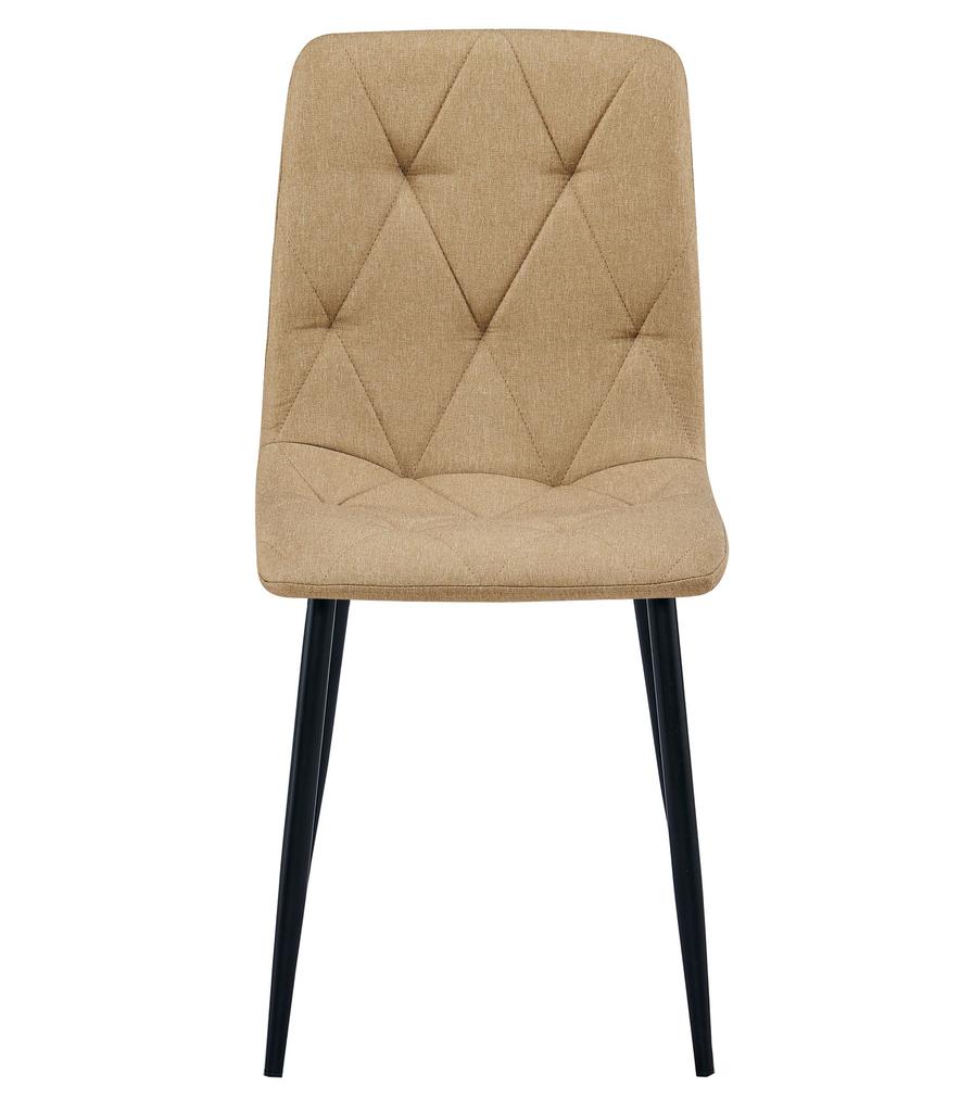 LIBRA Chair - Brown Fabric / Black Legs X 2