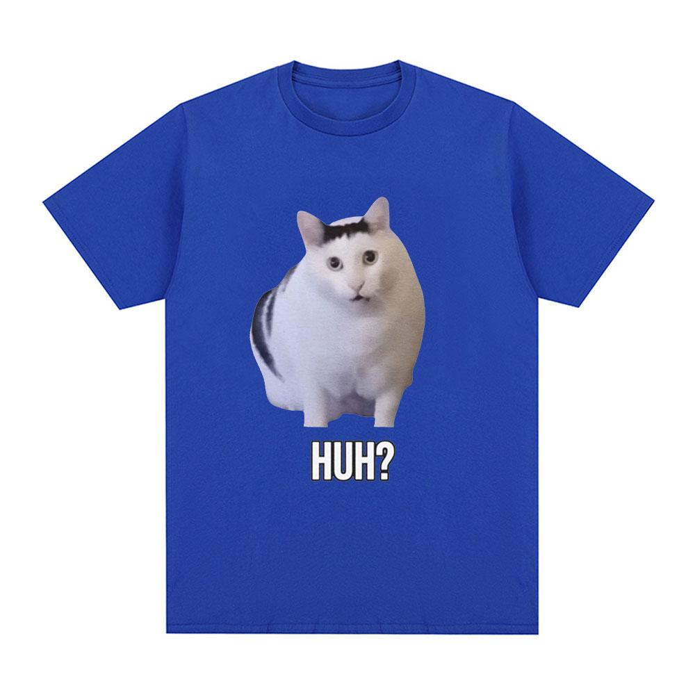 Cat Saying Huh Funny Meme TShirt Unisex Unisex 100 Cotton Breathable Short Sleeve Oversized T Shirts Fashion Harajuku Tee Shirt