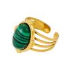 CARLIDANA Exquisite Colorful Rings Gold Plated Open Rings Stainless Steel Natural Red Turquoise Stones for Women Jewelry