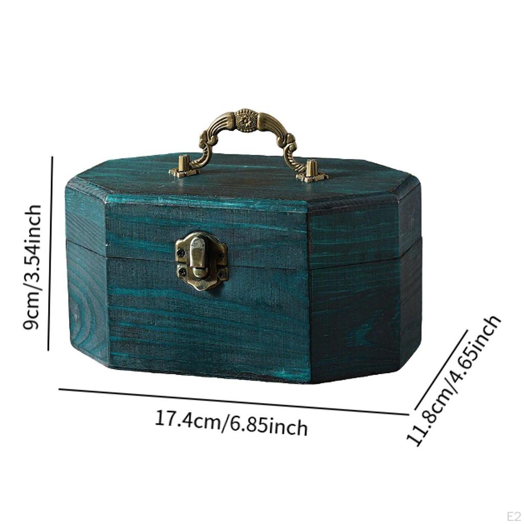 Jewelry Trinket Box Holder Display Brooch Ornament Storage Wooden Treasure Chest for Party Supplies