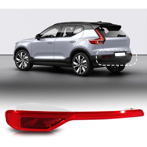 Rear Bumper Reflector Fit for 2018 2019 2020 2021 2022 2023 Volvo XC40,Without bulbs,Rear Bumper Tail Light Shell Brake Reflector Lamp Cover Replace