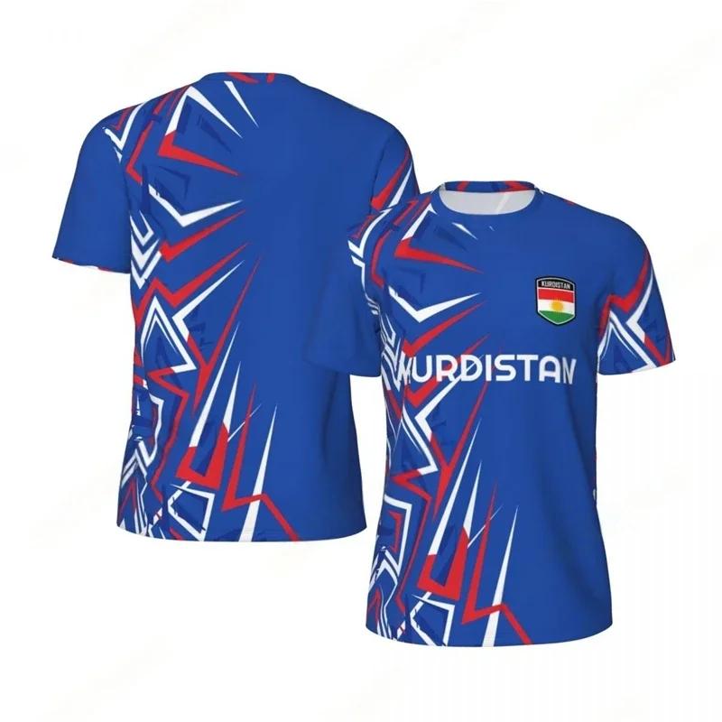 Fashion Kurdistan Flag Graphic T Shirts For Man Clothes New Fashion 3D National Printing Sports T-shirt Loose Breath Tees Tops