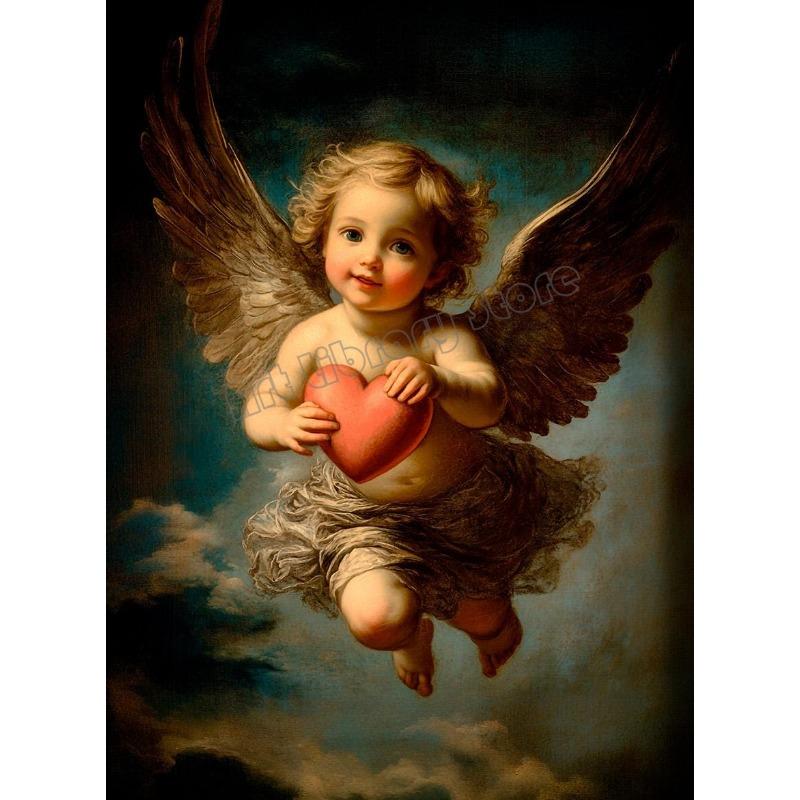 

Dark Moody Valentine’s Day Cupid with Heart Love Amur Romantic Couple Poster Canvas Painting Wall Art Pictures Home Decor 21cm×30cm NoFrame