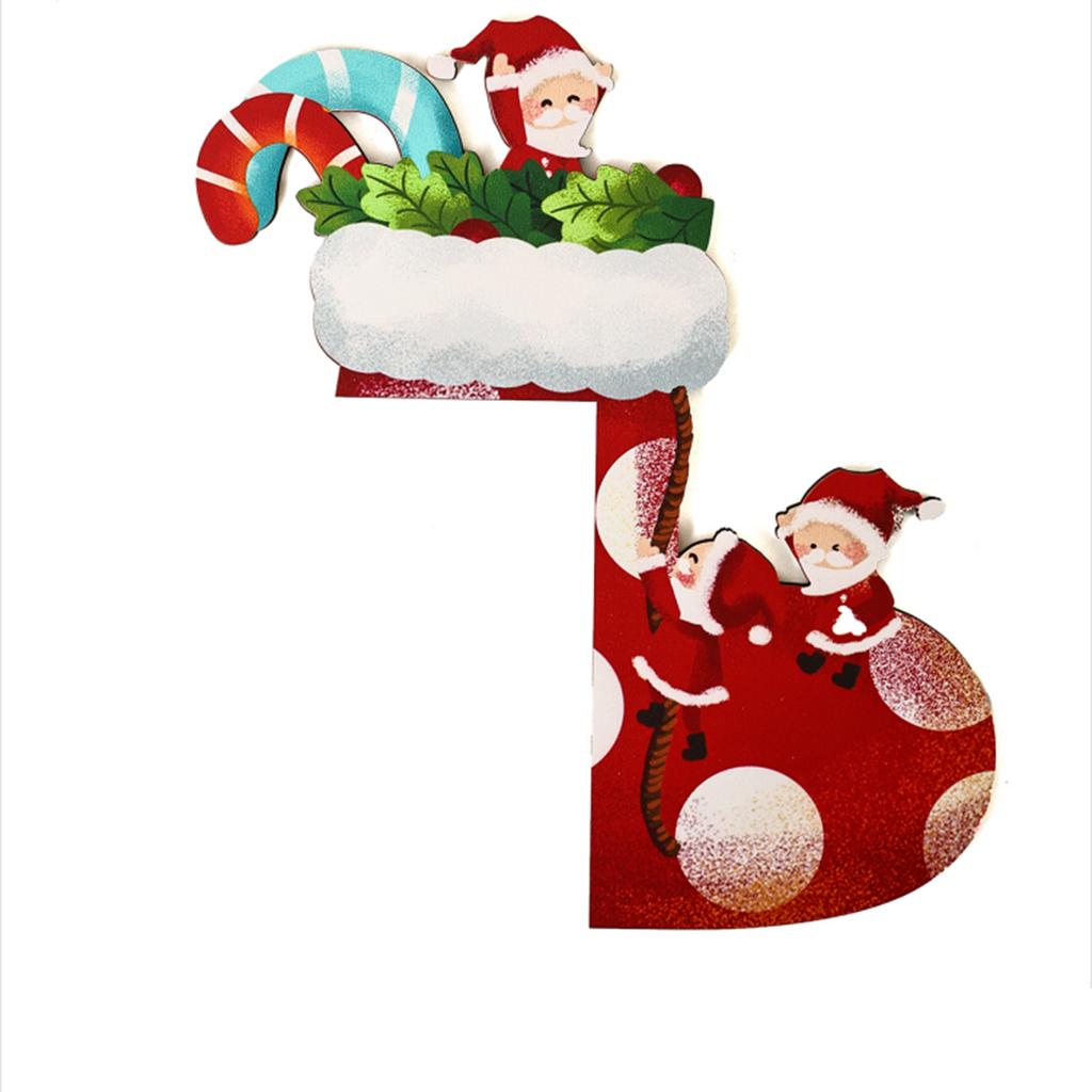 Christmas Door Frame Decoration Santa Claus Wooden Door Corner Ornament Santa Claus Elk Sign Holiday Gift