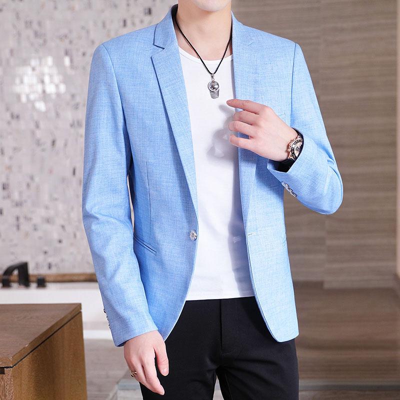Erkek Blazer Moda İş Centilmen İngiliz Stili Boş Zaman Slim Düğün İş