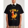 Men's Black T-Shirt F Caw F Chicken Graphic Print Casual Streetwear Top for Everyday Wear