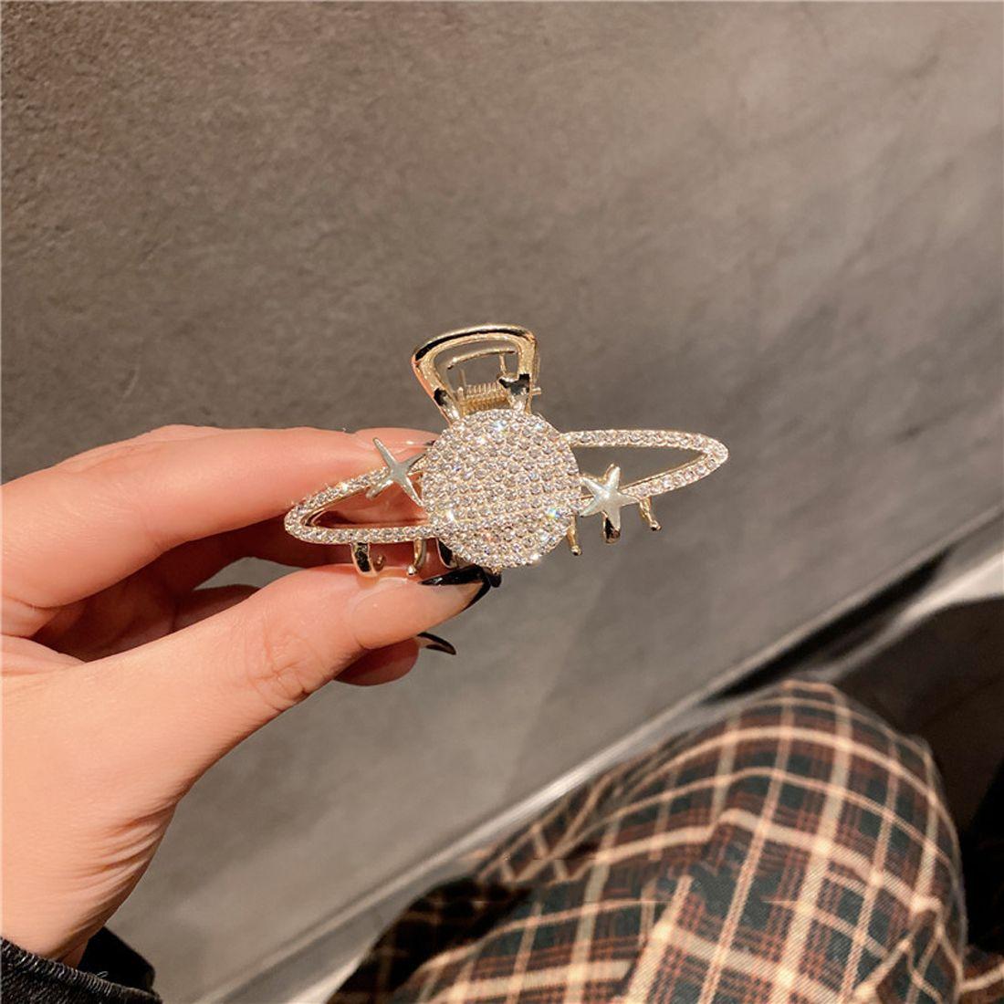 

Accessories Large Hairwear Women Hair Clip Hair Crab Planet Pearl Claw Clip Korean Style Barrette Rhinestones Planet